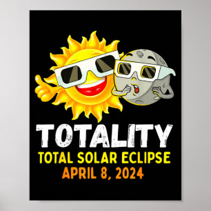 Lustige totale Sonnenfinsternis Brille Sonne Poster