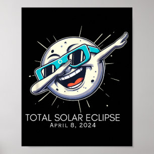Lustige totale Sonnenfinsternis Dabbing Mond Poster
