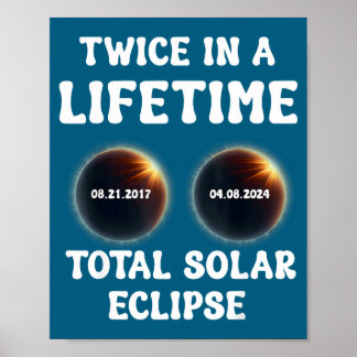 Lustige totale Sonnenfinsternis zweimal Lebenszeit Poster