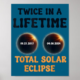 Lustige totale Sonnenfinsternis zweimal Lebenszeit Poster