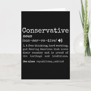 Lustige traditionelle konservative Definition Pro Karte