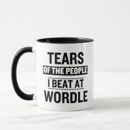 Lustige Tränen der Leute, die ich bei Wordle besie Tasse