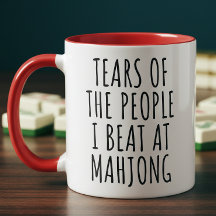 Lustige Tränen der Leute, die ich beim Mahjong-Spi