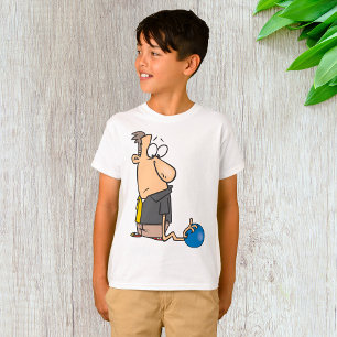 Lustige traurige Bowlingfigur mit Bowlingkugel T-Shirt