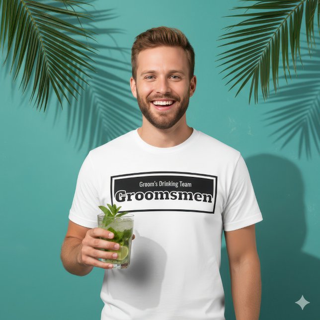 Lustige Trauzeugen Bräutigam Trinkteam Hochzeit T-Shirt (Groomsmen Drinking Team Humorous Bachelor Party Shirt)