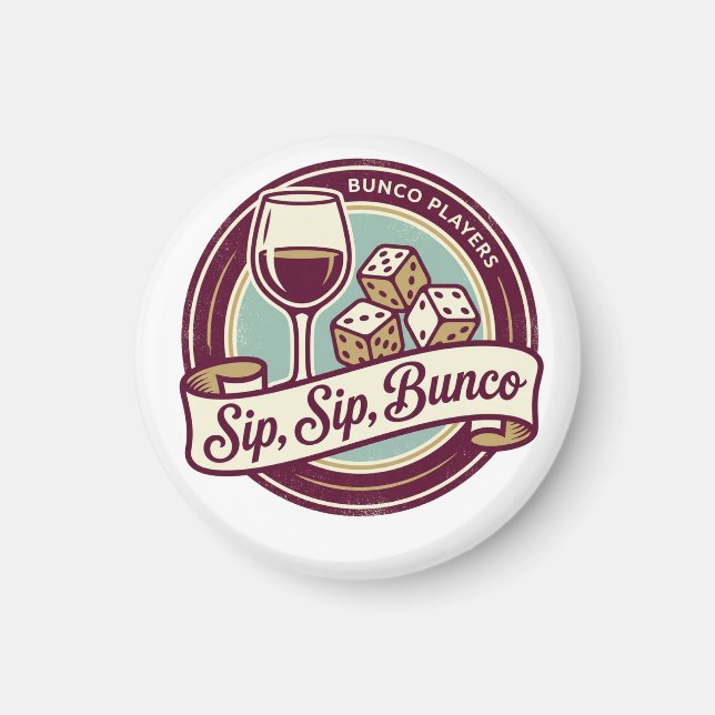 Lustige Trink Wein Würfel Bunco  Magnet (Vorne)
