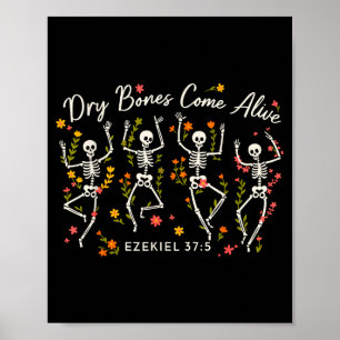 Lustige trockene Knochen werden lebendig Ezechiel Poster