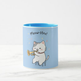 Lustige Trompetenkatze – Süße Feline Jazz Tasse