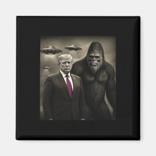 Lustige Trump Bigfoot UFO Außerirdischer Begegnung Magnet