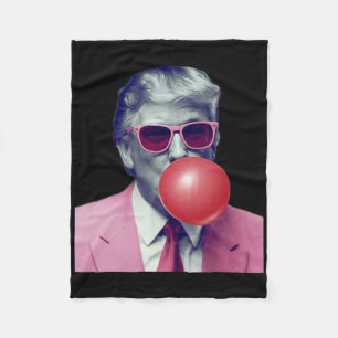 Lustige Trump Bubble Gum Yum Geschenke Fleecedecke
