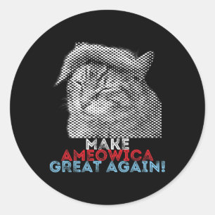Lustige Trump-Katze macht Ameowica wieder großarti Runder Aufkleber