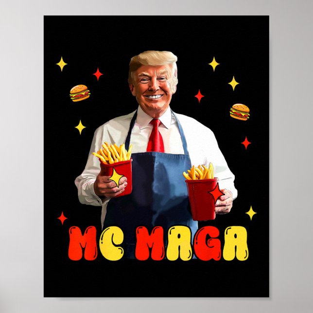 Lustige Trump Mc Mega Pommes Fast Food  Poster (Vorne)
