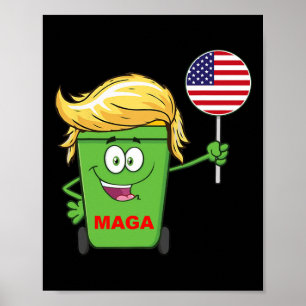 Lustige Trump Mega Cartoon Garage Dose Amerikanisc Poster
