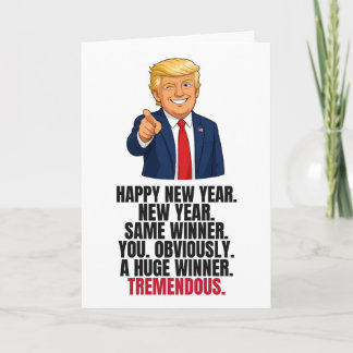 Lustige Trump Neujahrskarte für Freund Feiertagskarte