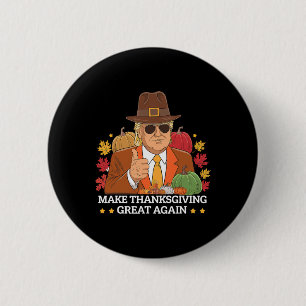 Lustige Trump-Pilger-Weihnachtsgrafik Button