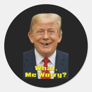 Lustige Trump-Polit-Parodie Was, ich sorge mich Ei Runder Aufkleber