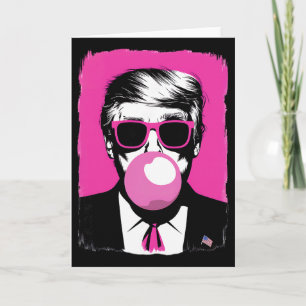 Lustige Trump Rosa Bubble Gum Sonnenbrille Karte