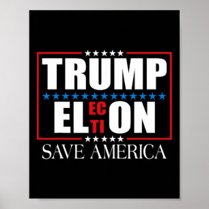 Lustige Trump-Wahl USA-Flagge Trump Elon Rette Ame Poster
