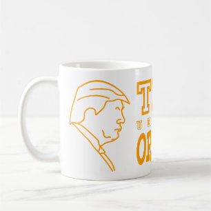 Lustige Trumpf-Hochschulorangemen-athletische Tasse