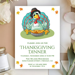 Lustige Truthahn-Einladung zum Thanksgiving-Essen Einladung