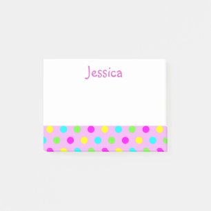 Lustige Tupfen auf rosa Girly Post-it Klebezettel