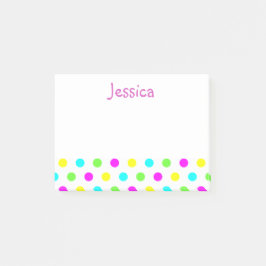 Lustige Tupfen auf weißen Girly Post-it Klebezettel