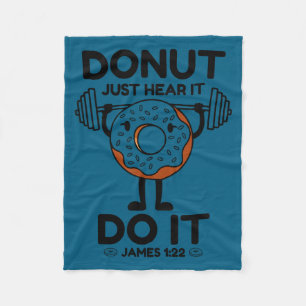 Lustige Turnhalle Donut Gewichtheben Fitness Motiv Fleecedecke