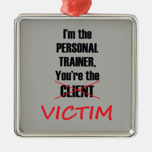 Lustige Turnhallen-Fitness-persönliche Silbernes Ornament