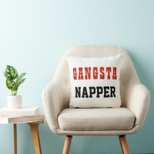 Lustige Typografie GANGSTA NAPPER Kissen
