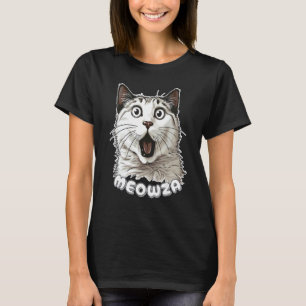 Lustige überraschte Katze Meowza T-Shirt