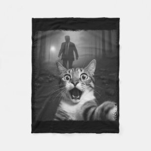 Lustige überraschte Katze Selfie Schockiert Fleecedecke