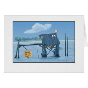 Lustige Ufergegend-Bretterbude-Karte