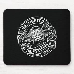 Lustige Ufo-Alien-Gaslight-Regierung Grafik Kunst Mousepad