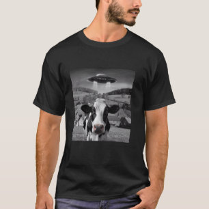 Lustige UFO-Kuh-Selfie-Alien-Begegnung-Humor T-Shirt