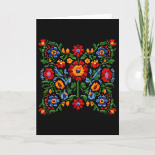 Lustige ukrainische Stickerei Traditionelle Blumen Karte