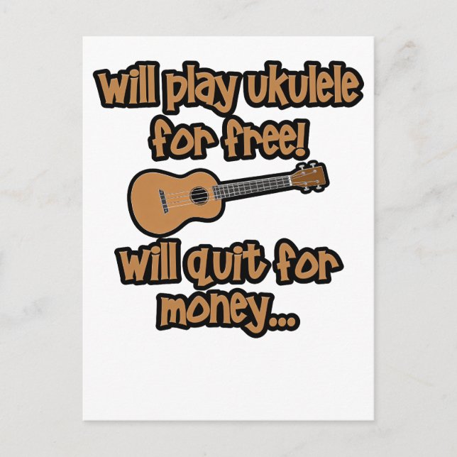 Lustige Ukulele Postkarte (Vorderseite)