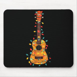 Lustige Ukulele-Weihnachtsgrafik-Lichterliebhaber Mousepad
