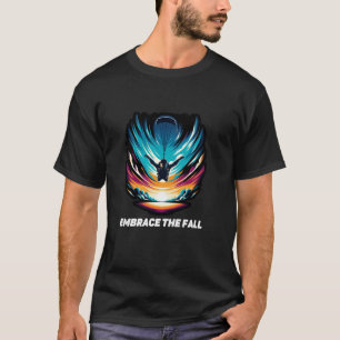 Lustige Umarmung des Falls Fallschirmspringer im f T-Shirt