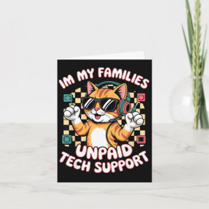 Lustige unbezahlte Tech-PC-Support orange Tabby-Ka Karte