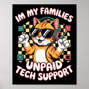 Lustige unbezahlte technische PC-Support orange ge Poster