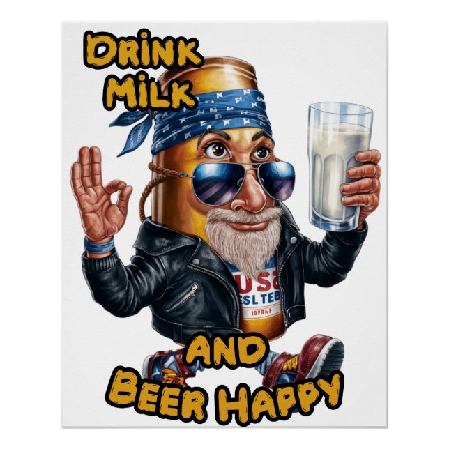 Lustige und bunte Bierdose auf einer Poster (Vorderseite)