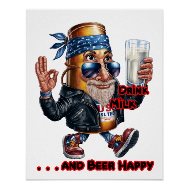 Lustige und bunte Bierdose auf einer Poster (Vorderseite)