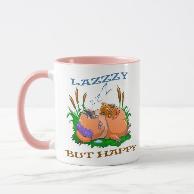 lustige und faule Capybara Tasse (Links)