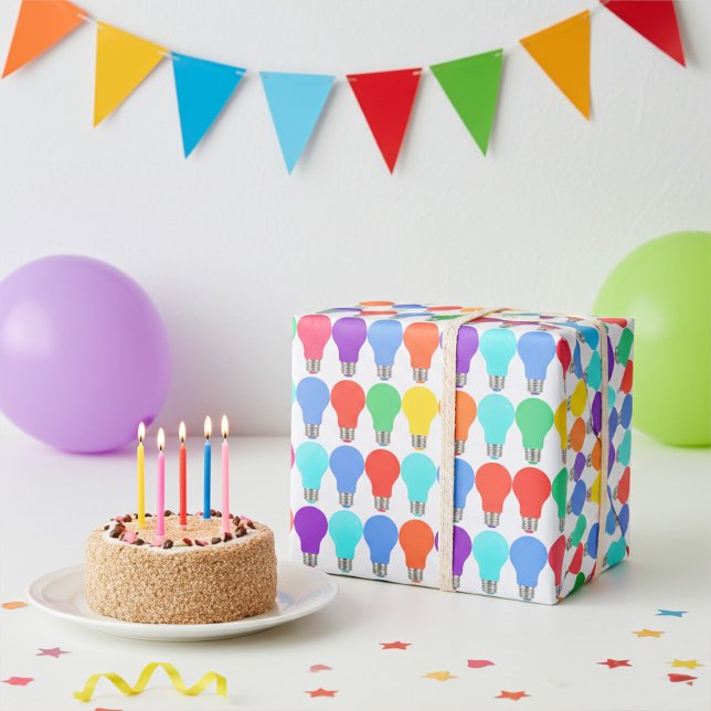 Lustige und fröhliche Glühbirnen-Wrapping Paper Geschenkpapier (Von Creator hochgeladen)