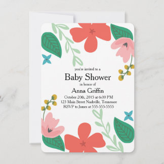 Lustige und funky florale Babyparty-Einladung Einladung