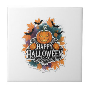 Lustige und gruselige Halloween-Zitate Glücklich Fliese