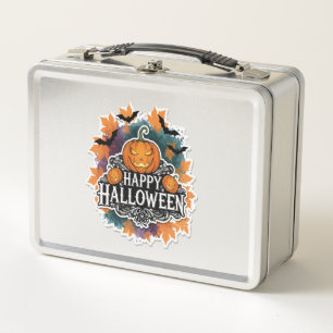 Lustige und Gruselige Halloween-Zitate Glücklich Metall Brotdose