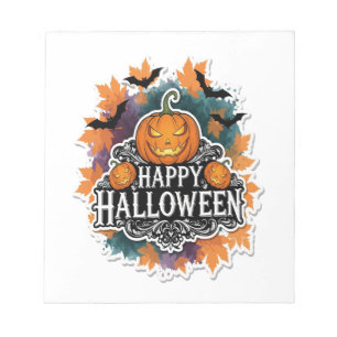 Lustige und gruselige Halloween-Zitate Glücklich Notizblock