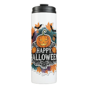 Lustige und gruselige Halloween-Zitate Glücklich Thermosbecher