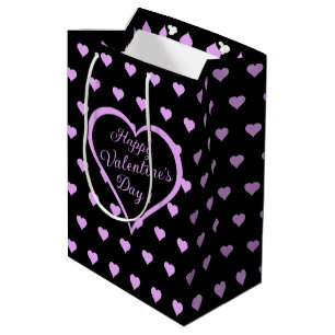 Lustige und kokette rosa Herzen zum Valentinstag Mittlere Geschenktüte